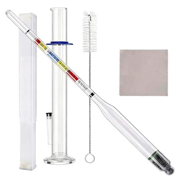 Hydrometer Set Esepony Glass Hydrometer and Test Jar Sets with Triple Scale, ABV, Brix ...