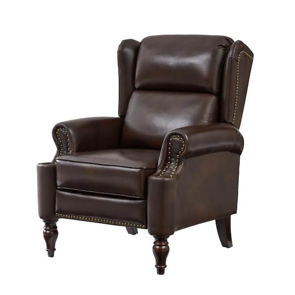 Cristoforo Espresso 34 in. W Genuine Leather Manual Recliner