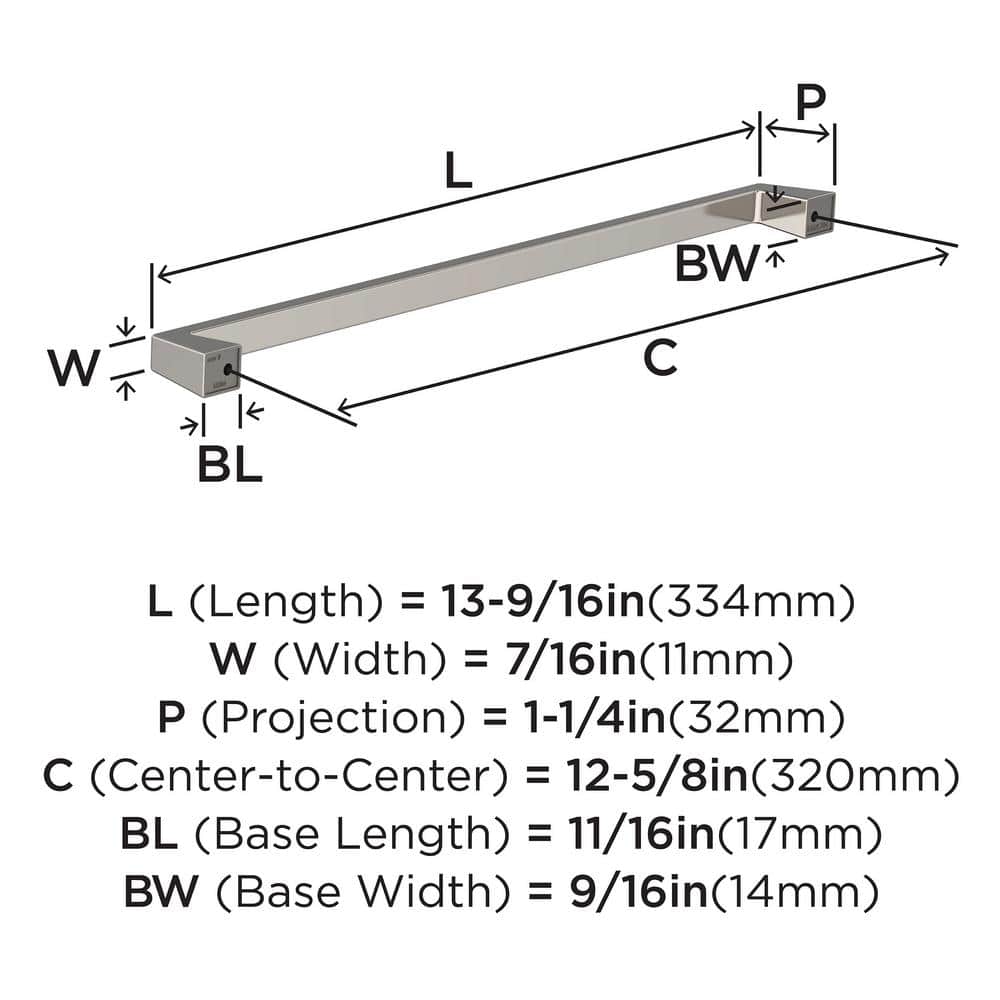 Polished Nickel Modern Cabinet Bar Pull with Mounting Hardware