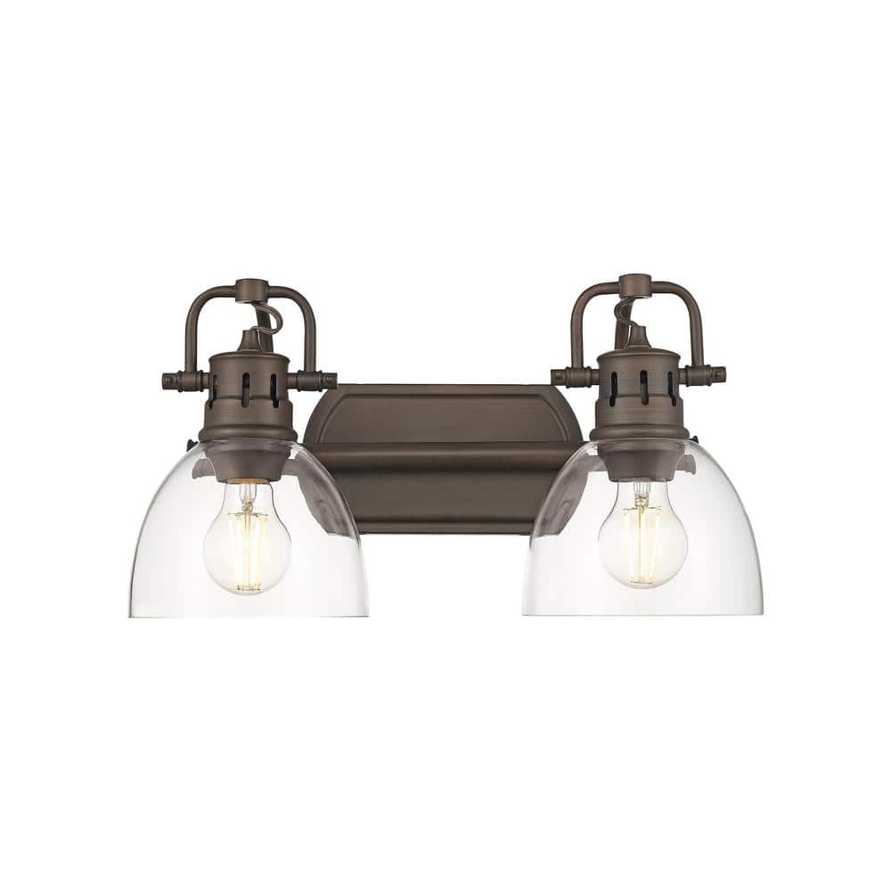 Duncan 8.25 in. 2-Light Rubbed Bronze Vanity Light with Clear Shade price history on PriceWatchPro