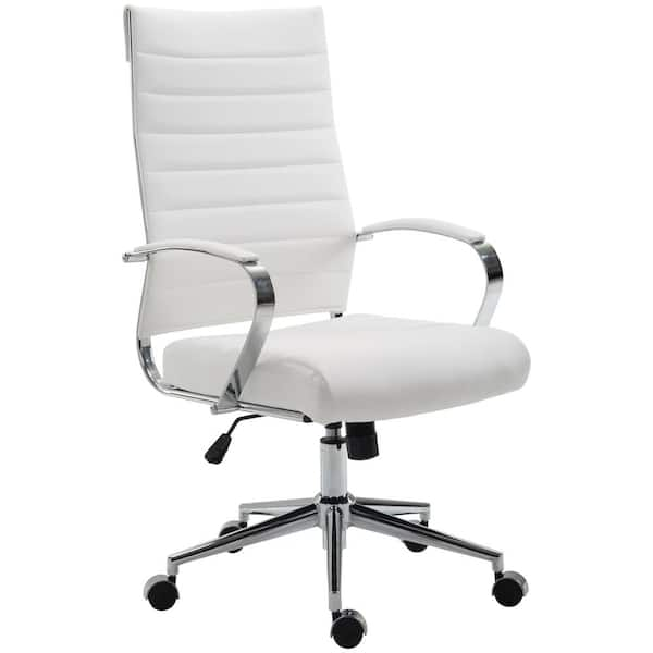 DEVON & CLAIRE Ned Adjustable High Back Office Chair, White ST