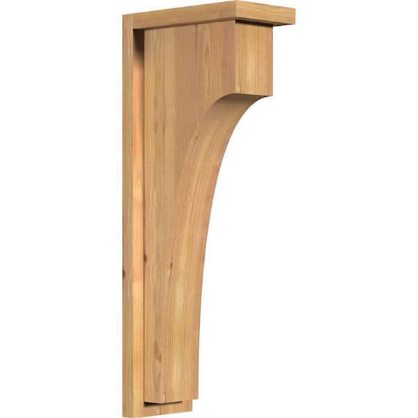 Ekena Millwork 5-1/2 in. x 10 in. x 26 in. Western Red Cedar Huntington Smooth Corbel with Backplate