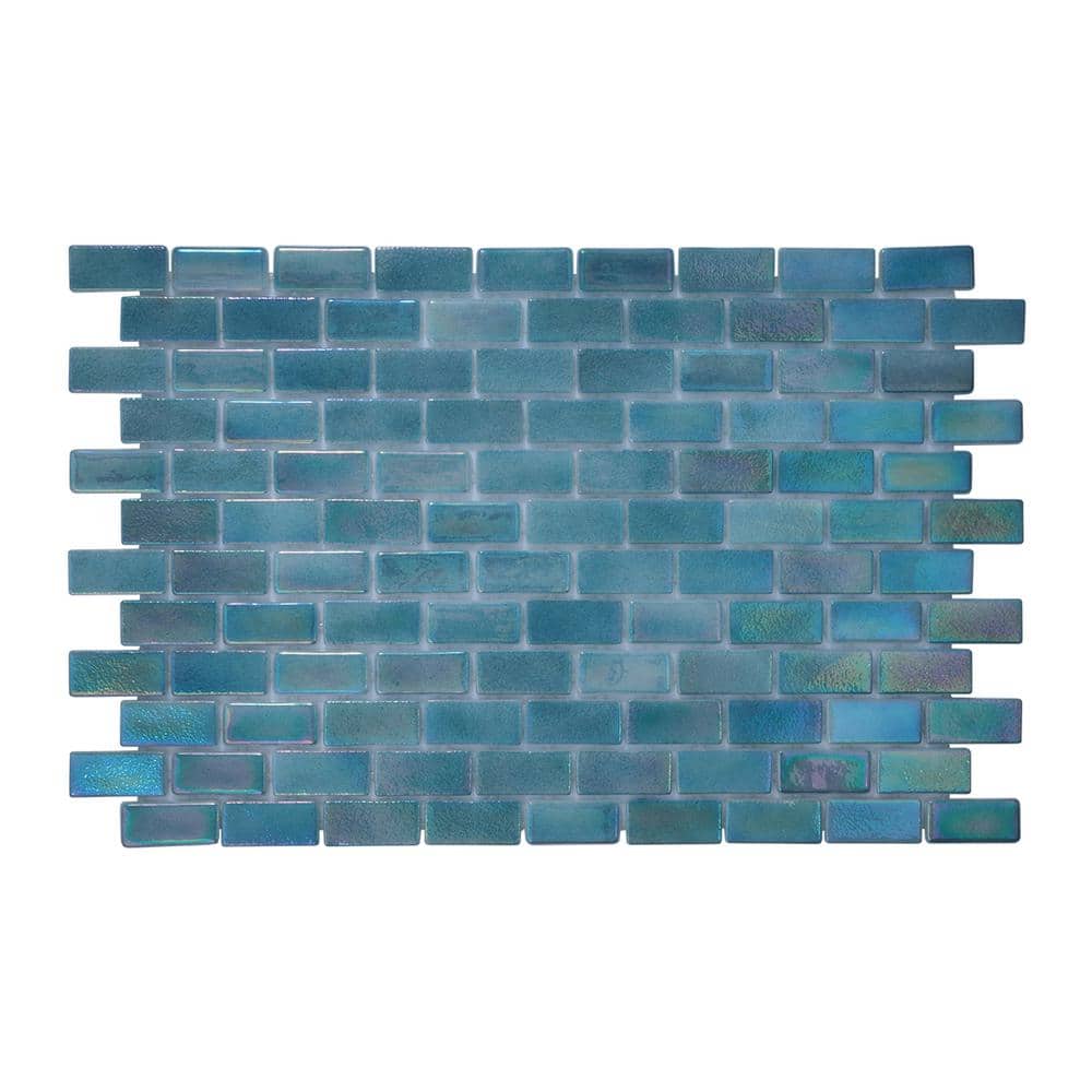 Glass Tile Love Enduring Subway Teal Mix 22.5 in. x 13.25 in. Green Glossy Glass Mosaic Floor Tile (9.68 sq. ft./Case) price history on PriceWatchPro