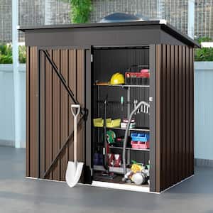 Outdoor Storage Shed 5 ft. W x 3 ft. D, Heavy-Duty Metal Tool Sheds Storage House with Single Door (15 Sq. Ft.)