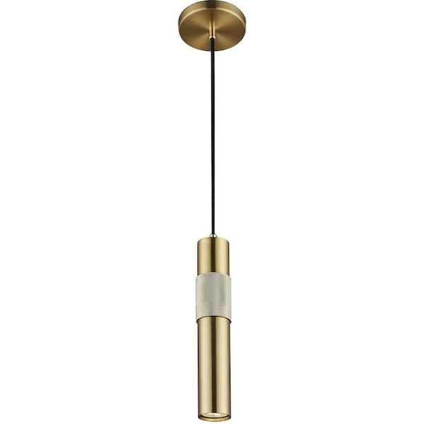 Dainolite Passwell 1-Light Aged Brass Tubed Pendant Light