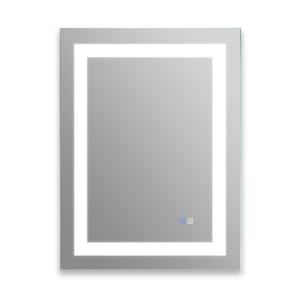 Modern 35 in. W x 35 in. H Large Square Frameless Wall Mounted Anti-Fog Bathroom Vanity Mirror in Silver
