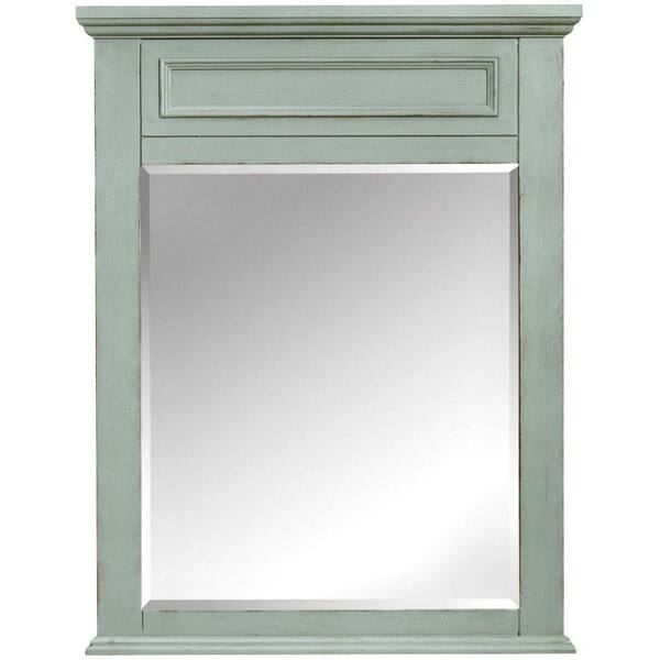 Home Decorators Collection Sadie 36 in. L x 28 in. W Wall Mirror in Antique Blue
