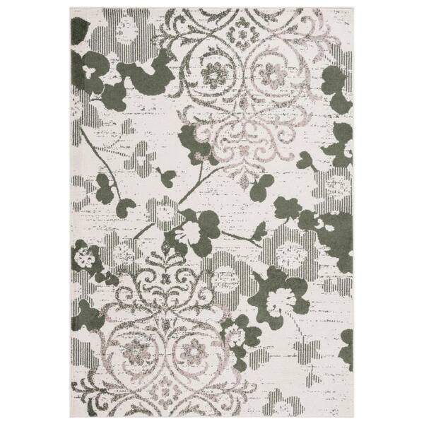 SAFAVIEH Adirondack Ivory/Dark Green 5 ft. x 8 ft. Floral Damask Area Rug