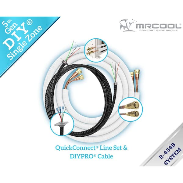 MRCOOL - 5th Gen DIY 12K BTU 23.5 SEER2 1-Ton Mini-Split Heat Pump Complete System-25 ft. Pre-Charged Line Set-115V-R454B