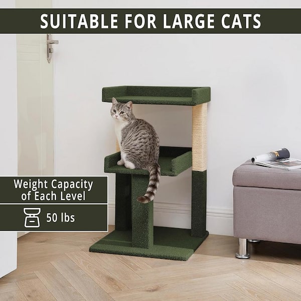 HOMESTOCK Green Cat Tree for Large Cats Cat Tower for Large Cats