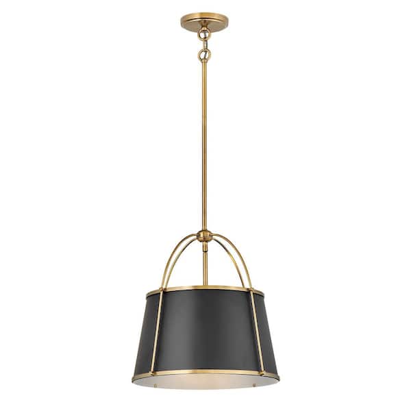 HINKLEY Clarke 1-Light Warm Brass Shaded Mini Pendant