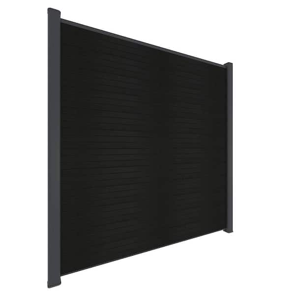 UltraEasy Fencing 6 ft. H x 6 ft. W Indian Ebony Wood Plastic Composite Horizontal Fence Section with Gray Frame