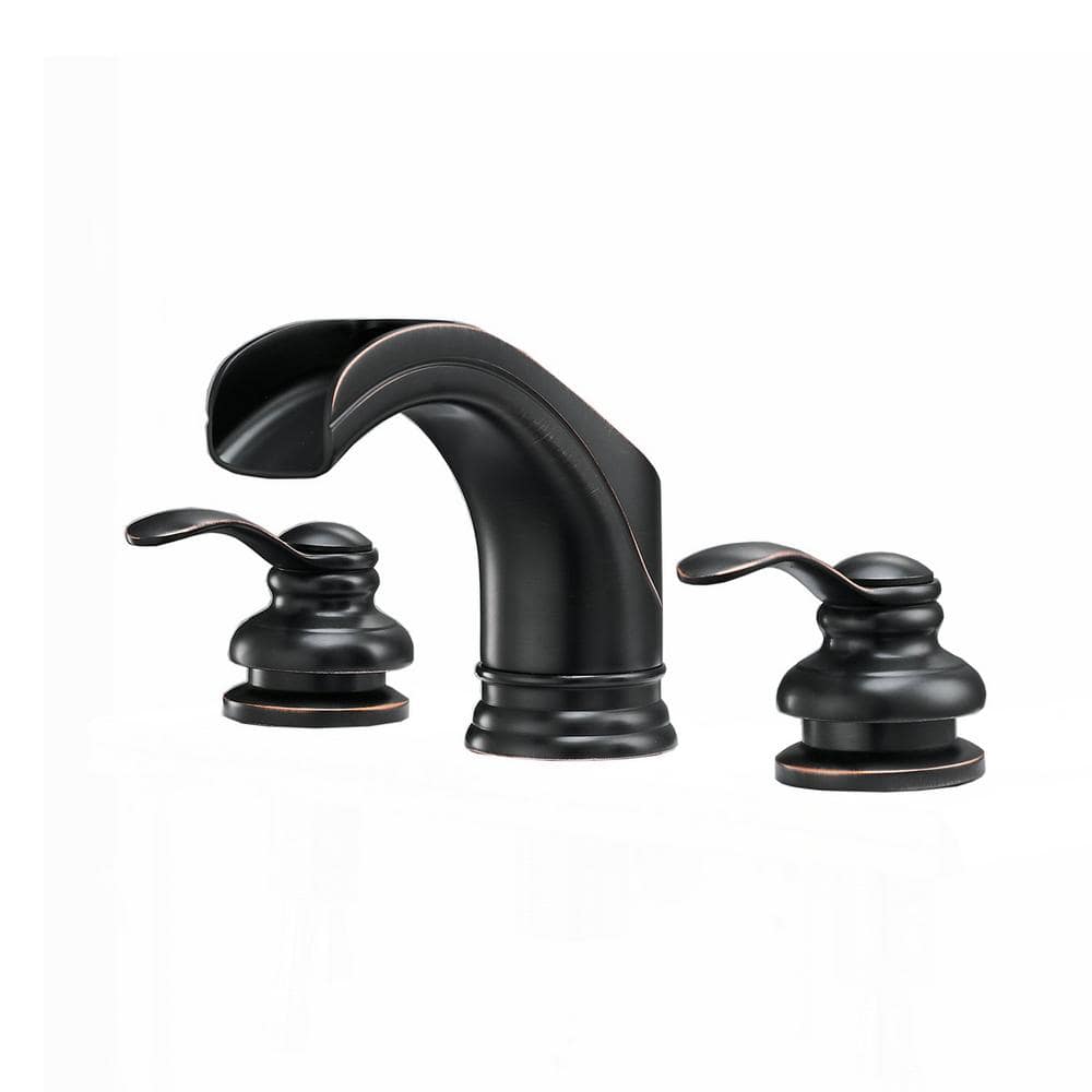 Oil-Rubbed Bronze 2-Handle Waterfall Bathroom Faucet