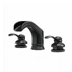 8 in. Waterfall Widespread 2-Handle Bathroom Faucet In Oil Rubbed Bronze