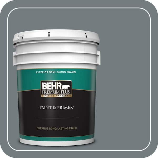 BEHR PREMIUM PLUS 5 gal. #720F-5 Hidden Peak Semi-Gloss Enamel Exterior Paint & Primer