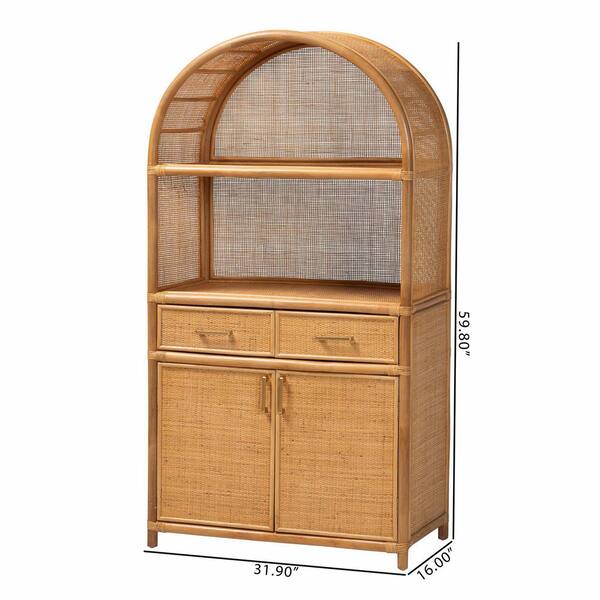 bali & pari Mairen Light Honey 59.8 in. H Storage Cabinet 262