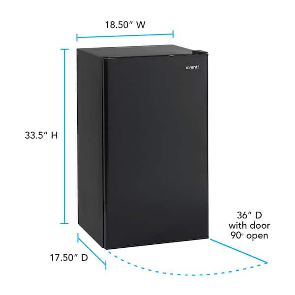 Avanti 18.5 in. 3.3 cu. ft. Mini Refrigerator in Black with