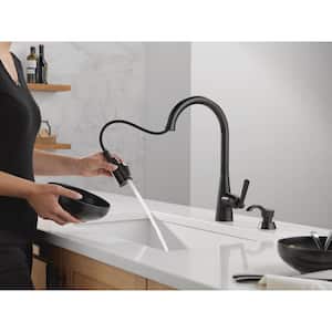 Boyd Single Handle Pull Down Sprayer Kitchen Faucet with ShieldSpray Technology in Matte Black