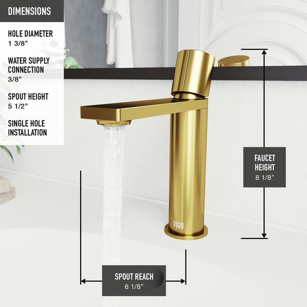 Elegant Single-Handle Matte Gold Bathroom Faucet