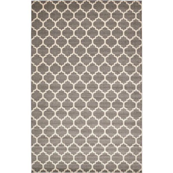 Unique Loom Trellis Philadelphia Gray/Beige 10' 6 x 16' 5 Area Rug