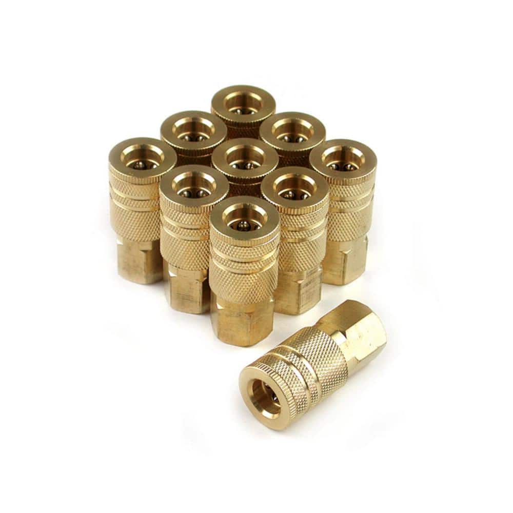 Primefit 10Piece 1/4 in. Brass 6Ball Female Industrial Coupler