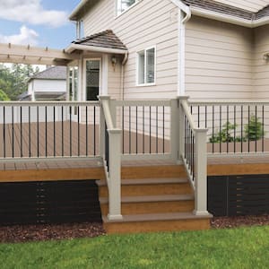 Bella Premier Series 46.5 in. x 36 in. Clay Vinyl Deck Railing Gate Kit with Aluminum Balusters