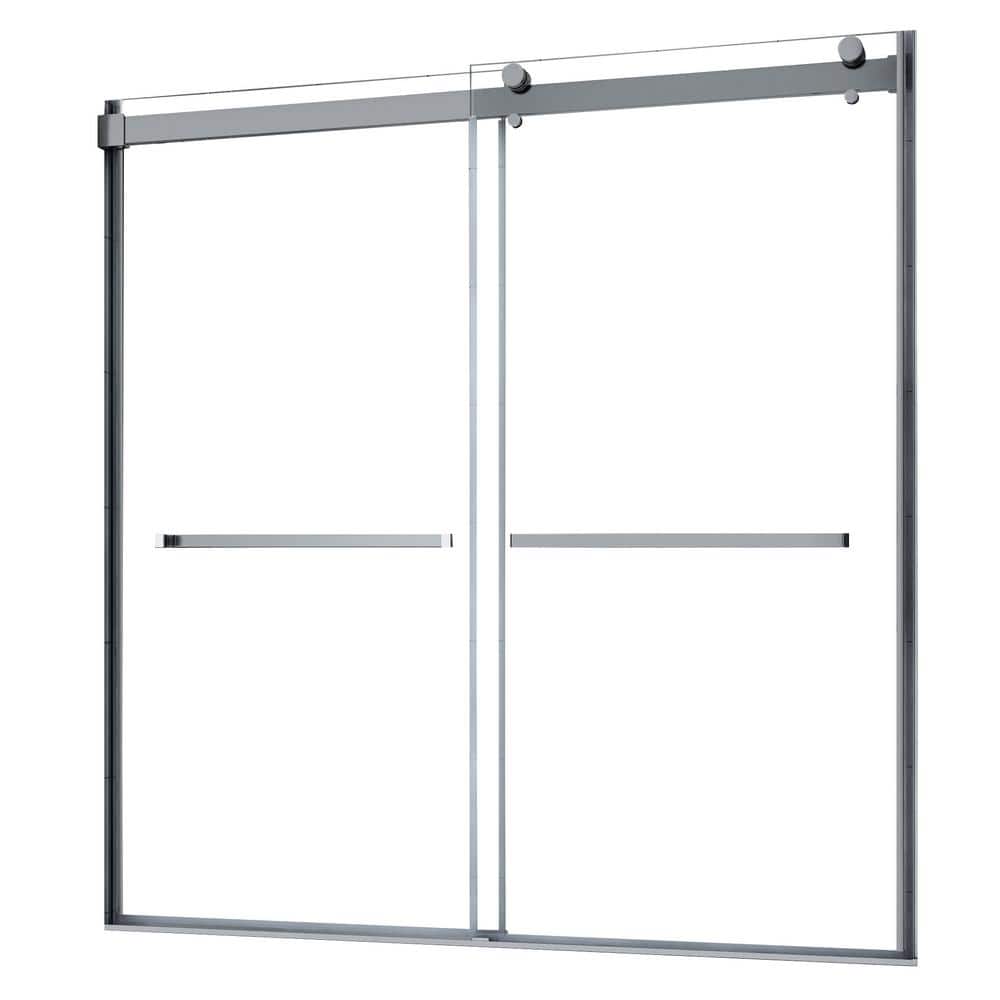 Lagoon Brushed Nickel 59" x 76" Frameless Sliding Shower Door
