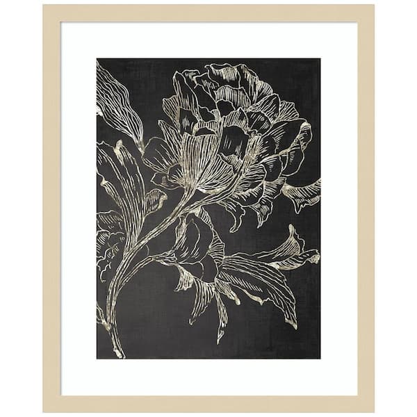 Amanti Art Golden Flower Folklore I by Asia Jensen 1-Piece Framed Giclee Abstract Art Print 21 in. x 17 in.