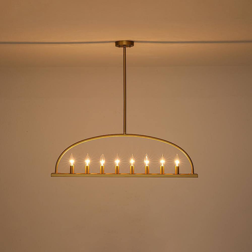 Lesin 8-Light 36.4 in.W Brushed Brass Arched Linear Pendant Light for Kitchen Island and Dining Table price history on PriceWatchPro