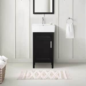 Arvesen 18 in. W x 12 in. D x 34 in. H Single Sink Bath Vanity in Espresso with White Ceramic Top