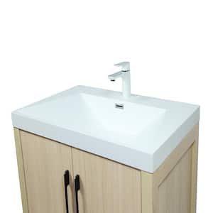 31.5 in. W x 19.7 in. D x 36 in. H Single Bath Vanity in Neutral Finish with Composite Granite Sink Top in White