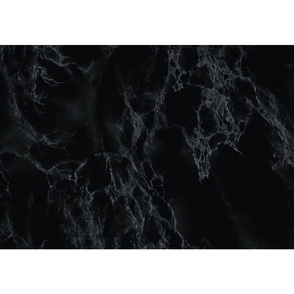 26.57 in. x 78.72 in. Black Marble Adhesive Film