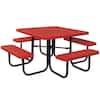 Portable Red Diamond Commercial Park Square Picnic Table
