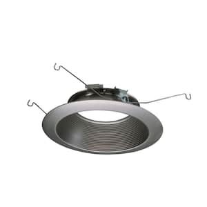 ML 6 in. Satin Nickel LED Recessed Ceiling Light Attachable Module Baffle Trim