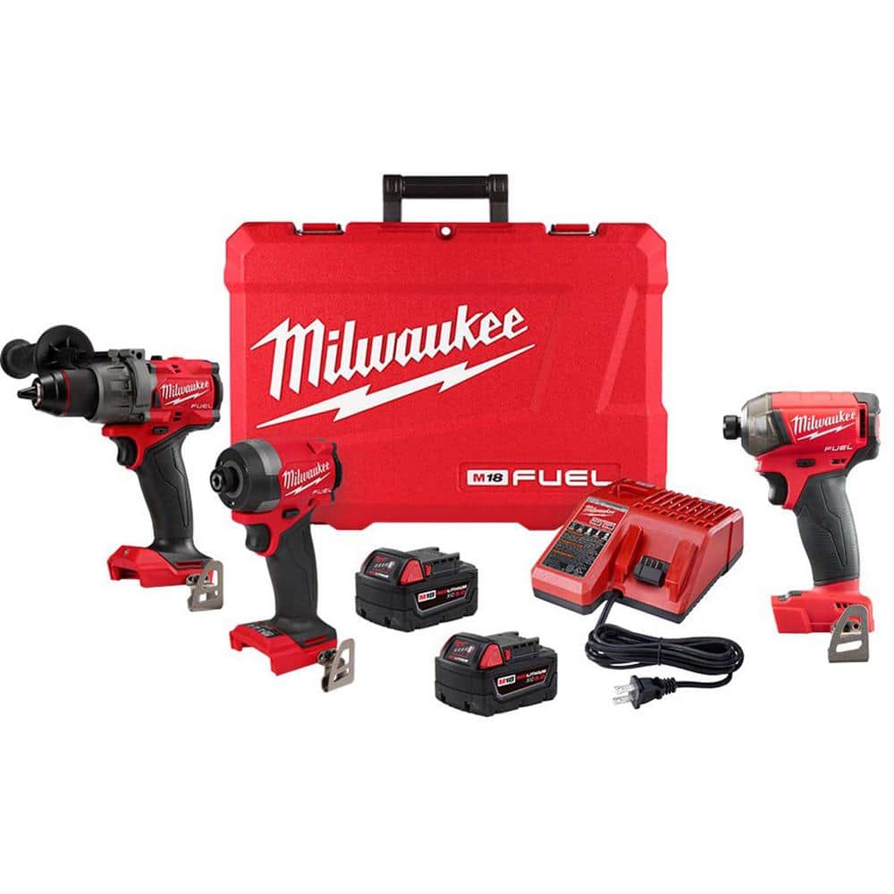 Milwaukee M18 FUEL 18-Volt Lithium-Ion Brushless Cordless Hammer Drill and Impact Driver Combo Kit (2-Tool) with SURGE Impact -  3697-22-2760