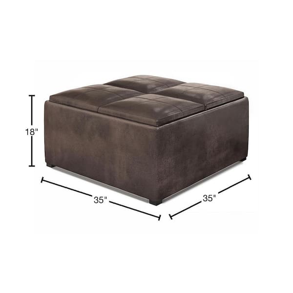 simpli home avalon square coffee table storage ottoman