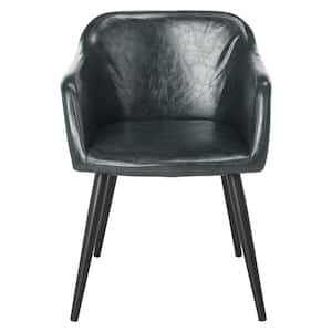 Adalena Dark Grey Leather Accent Chair