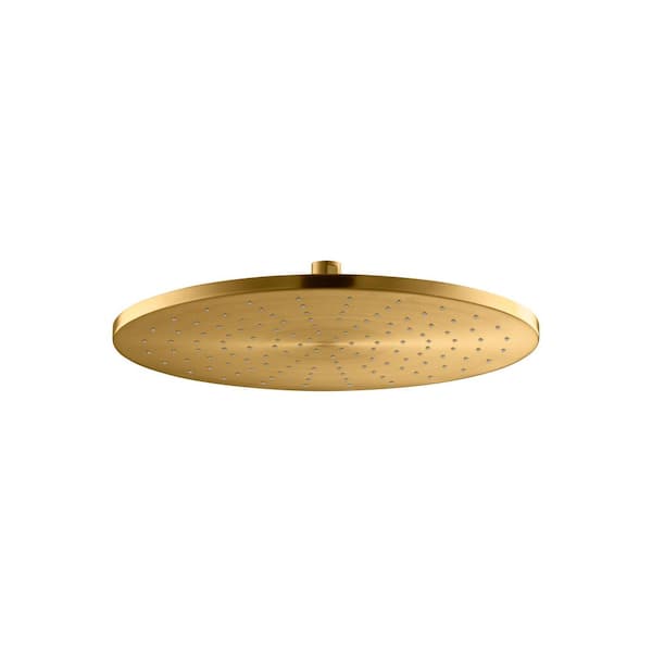 KOHLER 1-Spray Pattern with 2.5 GPM 14 in. Ceiling Mount Fixed Shower Head in Vibrant Brushed Moderne Brass