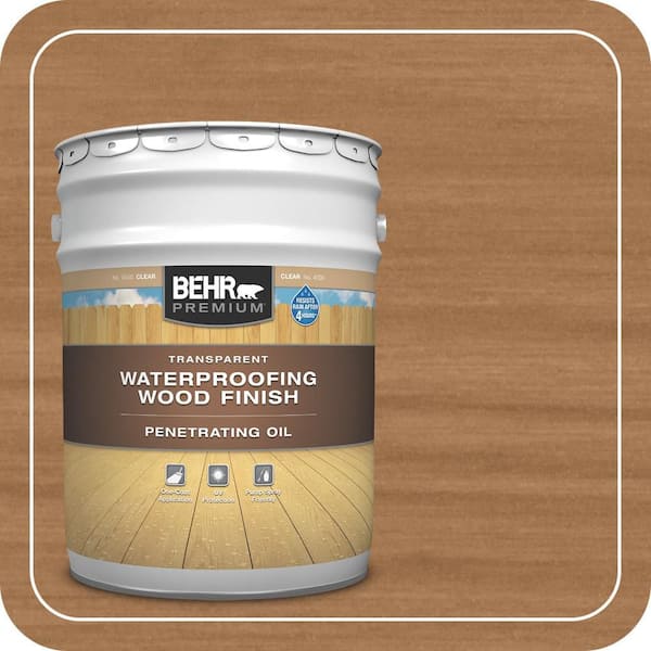 5 Gal. Transparent Penetrating Oil-Based Exterior Waterproofing Wood Stain Clear Tint Base