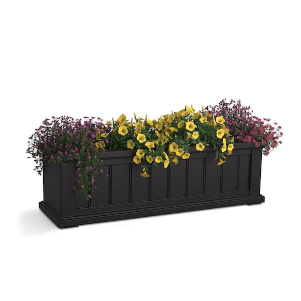 Mayne Cape Cod 36 in. x 11 in. Self-Watering Black Polyethylene