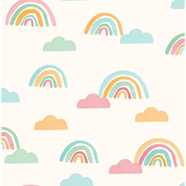 Over The Rainbow Multi-Colored Painted Skies Wallpaper Sample