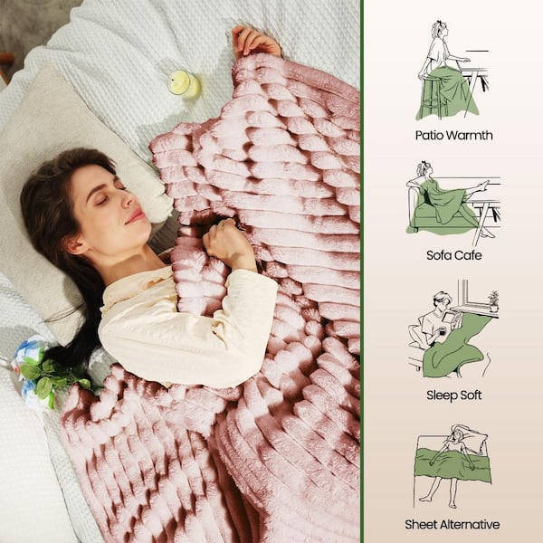 Pink Unthemed Winter Warm Throw Blanket-Super Soft Cozy Fleece Thick Sherpa Blanket Plush for Women-Throw