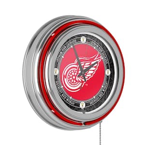 Detroit Red Wings Red Throwback Lighted Analog Neon Clock
