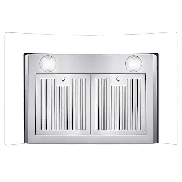 Cosmo 30 in. Ductless Island Range Hood in Stainless Steel with LED  Lighting and Carbon Filter Kit for Recirculating 668ICS750-DL - The Home  Depot