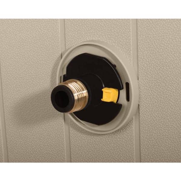 Suncast Beige Resin Free Standing Hideaway Hose Reel with Brass Fittings