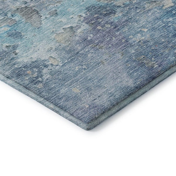 Mayfield Premium Machine Washable Abstract AMF1234 Blue 9 ft. x 12 ft. Area Rug