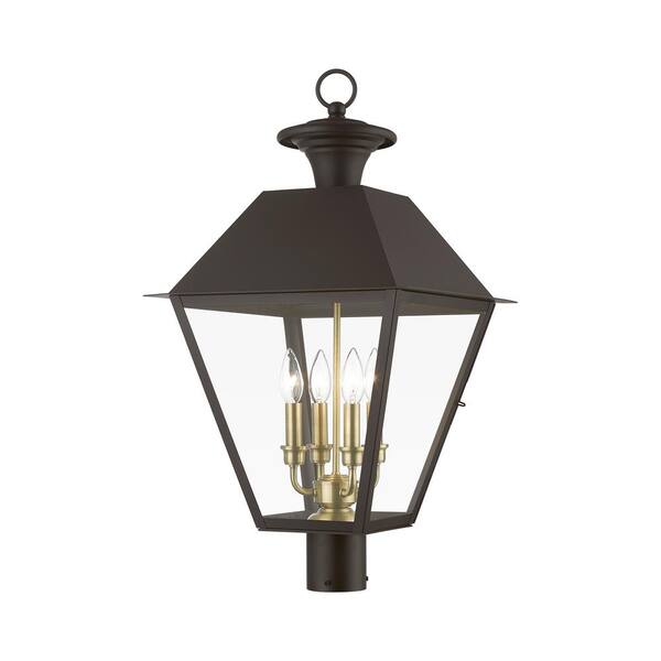 Livex Lighting Wentworth 4Light Bronze Metal Hardwired Outdoor Rust