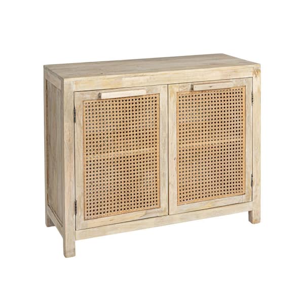 Rowan Natural 2-Shelves Storage Accent Cabinet with 2-Door