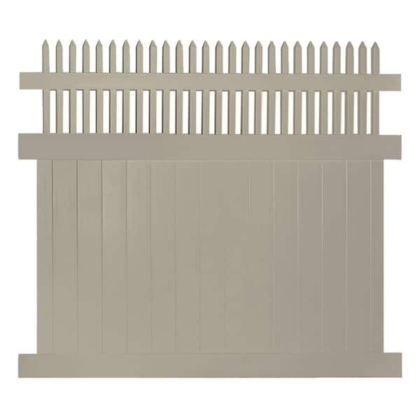 Weatherables Tremont 6 ft. H x 8 ft. W Khaki Vinyl Privacy Fence Panel