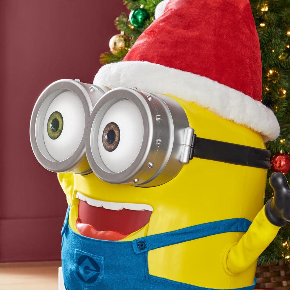 3.5 ft. Animated LED Minion with Santa Hat